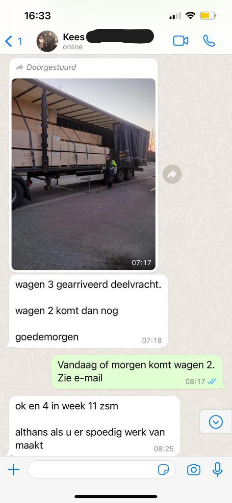 Whatsapp bericht van Kees